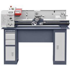 Univerzální soustruh CORMAK 280 x 700 VARIO s podstavcem 230V. Obrábění 280x700mm.