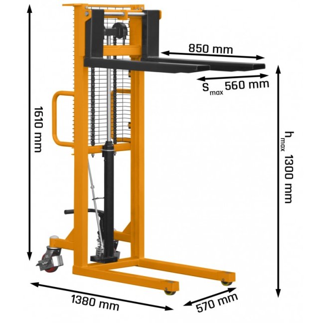 Paletový vozík P513 500 kg, 1300 mm