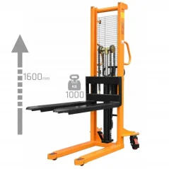 Paletový vozík WRHS 1610, nosnost 1000 kg, zdvih 1600 mm