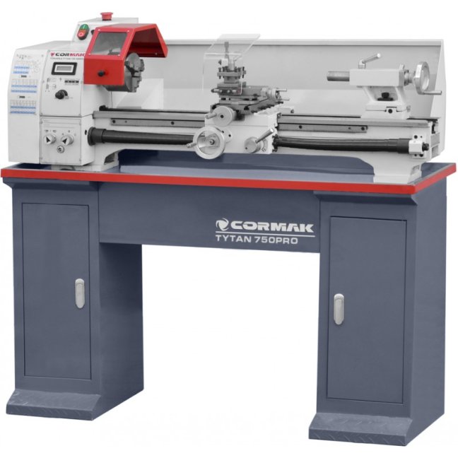 Univerzální soustruh CORMAK TYTAN 750 PRO VARIO (bez podstavce) 230V, obrábění 250x750mm.