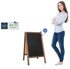 Oboustranné dřevěné reklamní áčko s křídovou tabulí 51x90 cm