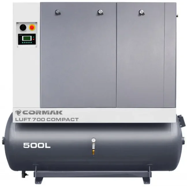 Šroubový kompresor LUFT 700 COMPACT 5,5kw, 10bar, 650l/min + sušička N10S + vzdušník 500L