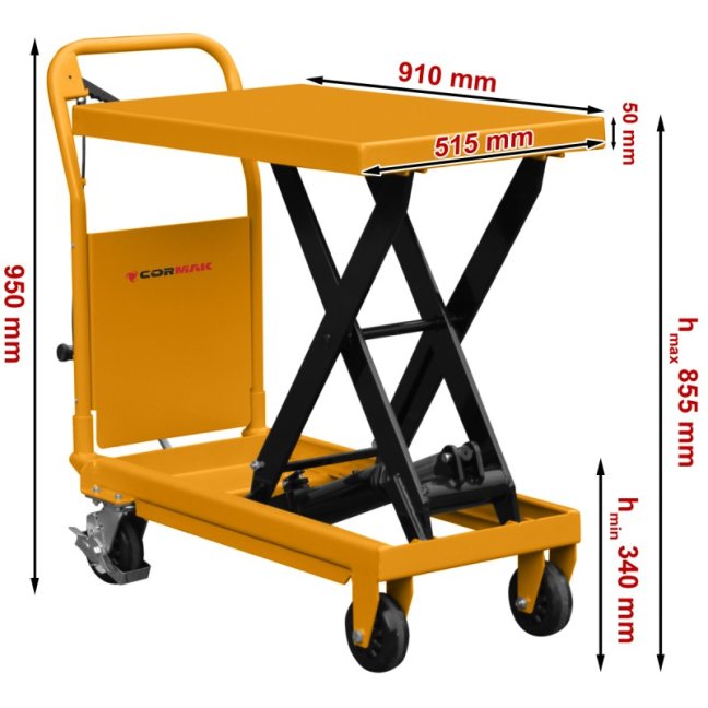 Plošinový nůžkový zvedák TA50 500 kg, 855 mm