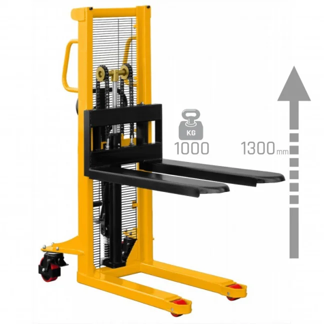 Paletový vozík WRHS 1013, nosnost 1000 kg, zdvih 1300 mm