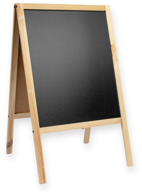 Oboustranné dřevěné reklamní áčko s křídovou tabulí 60x100 cm NATURAL