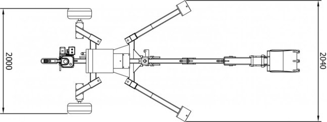 Bagr STILER diesel, 13,5 HP, 360° otočné rameno