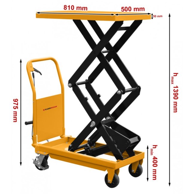 Plošinový nůžkový zvedák TA3510 350 kg, 1390 mm