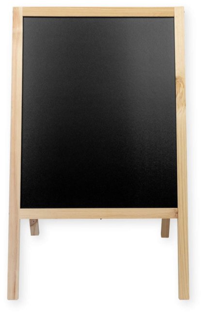 Oboustranné dřevěné reklamní áčko s křídovou tabulí 60x100 cm NATURAL