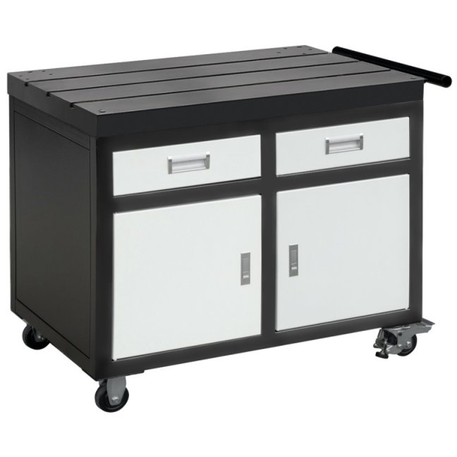 Pracovní stůl pro závitořez, 900x600x860 mm, broušená deska stolu s T-drážkami