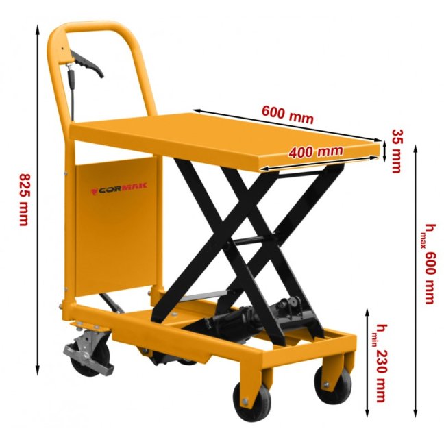 Plošinový nůžkový zvedák TA15 150 kg, 600 mm