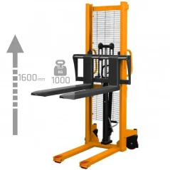 Paletový vozík s nastavitelnými vidlemi WRHS 1016, nosnost 1000 kg, zdvih 1600 mm