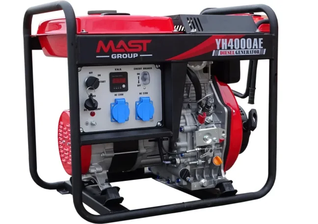 Elektrocentrála Metcor YH4000AE - 3,3 kW, 230V, nafta, elektrický start