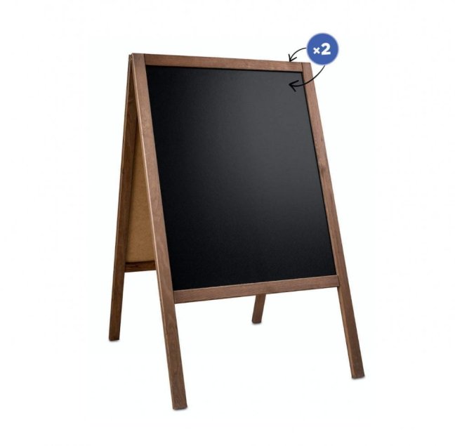 Oboustranné dřevěné reklamní áčko s křídovou tabulí 60x100 cm