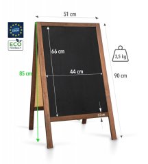 Oboustranné dřevěné reklamní áčko s křídovou tabulí 51x90 cm